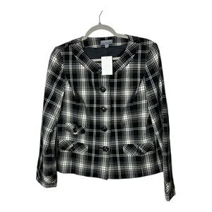 Amber‎ Sun Blazer Womens Small Plaid Button Up Preppy Academia